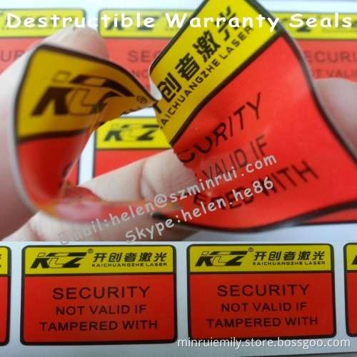 Tamper Evident Destructible Labels For Box Package Sealing,easy Broken Non Removable Stickers For Tamper Proof Seals